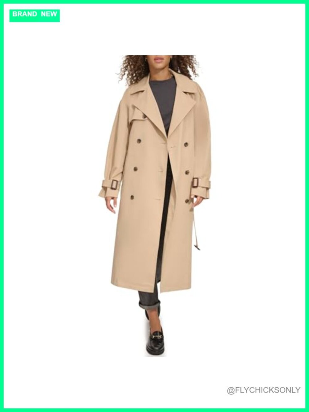 Waterproof Belted Trench Coat Relaxed Fit Long Sleeve